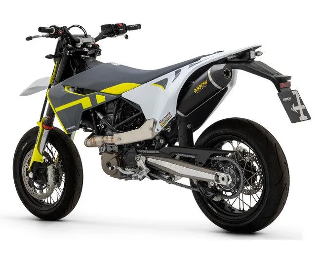 72623AKN Arrow Race-Tech Exhaust, Aluminum Dark for Husqvarna 701 Supermoto 2017-2024 72623AKN
