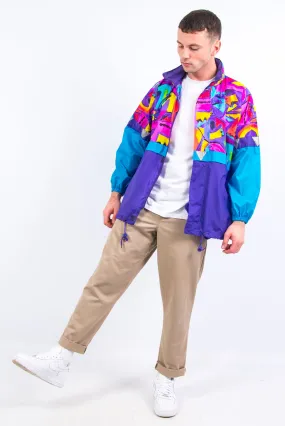 90's Patterned Windbreaker Cagoule Jacket