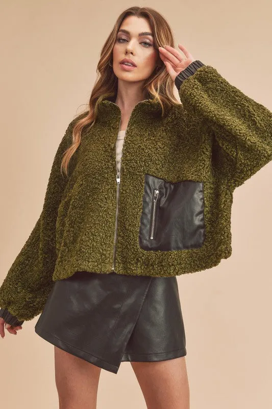 Aemi & Co. Penny Vegan Sherpa Jacket