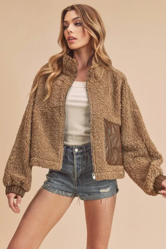 Aemi & Co. Penny Vegan Sherpa Jacket