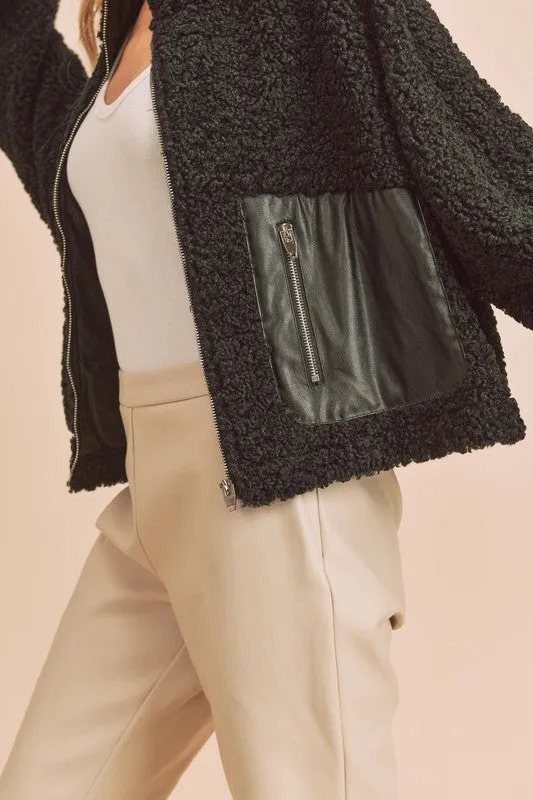 Aemi & Co. Penny Vegan Sherpa Jacket