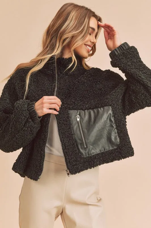 Aemi & Co. Penny Vegan Sherpa Jacket