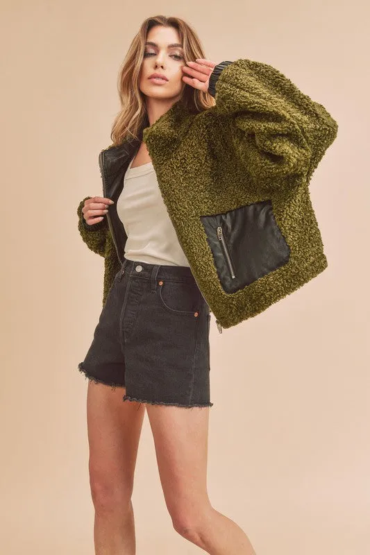Aemi & Co. Penny Vegan Sherpa Jacket