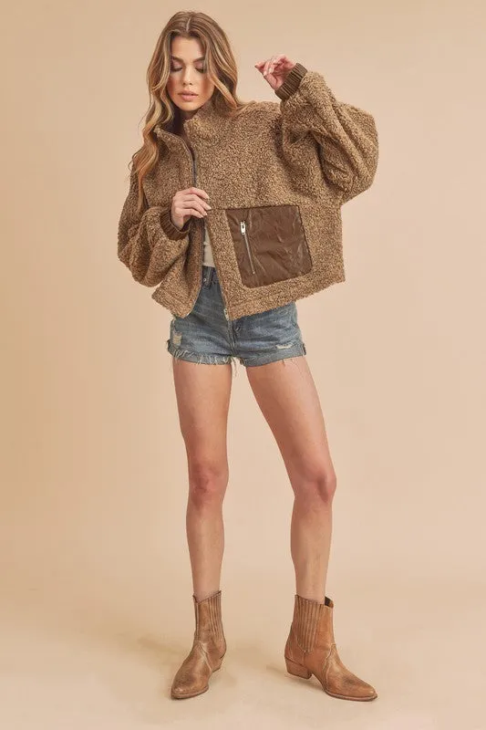Aemi & Co. Penny Vegan Sherpa Jacket