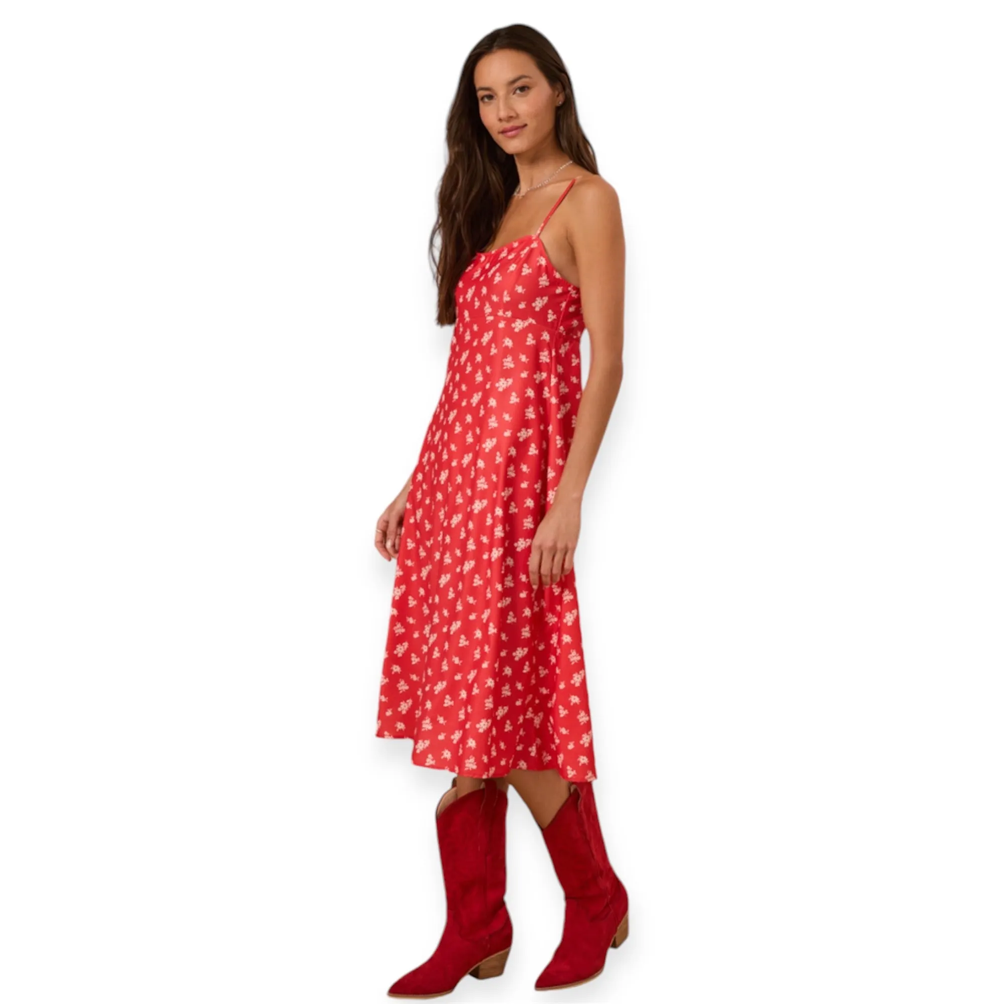 Altar’d State Poppy Floral Midi Dress XXSmall