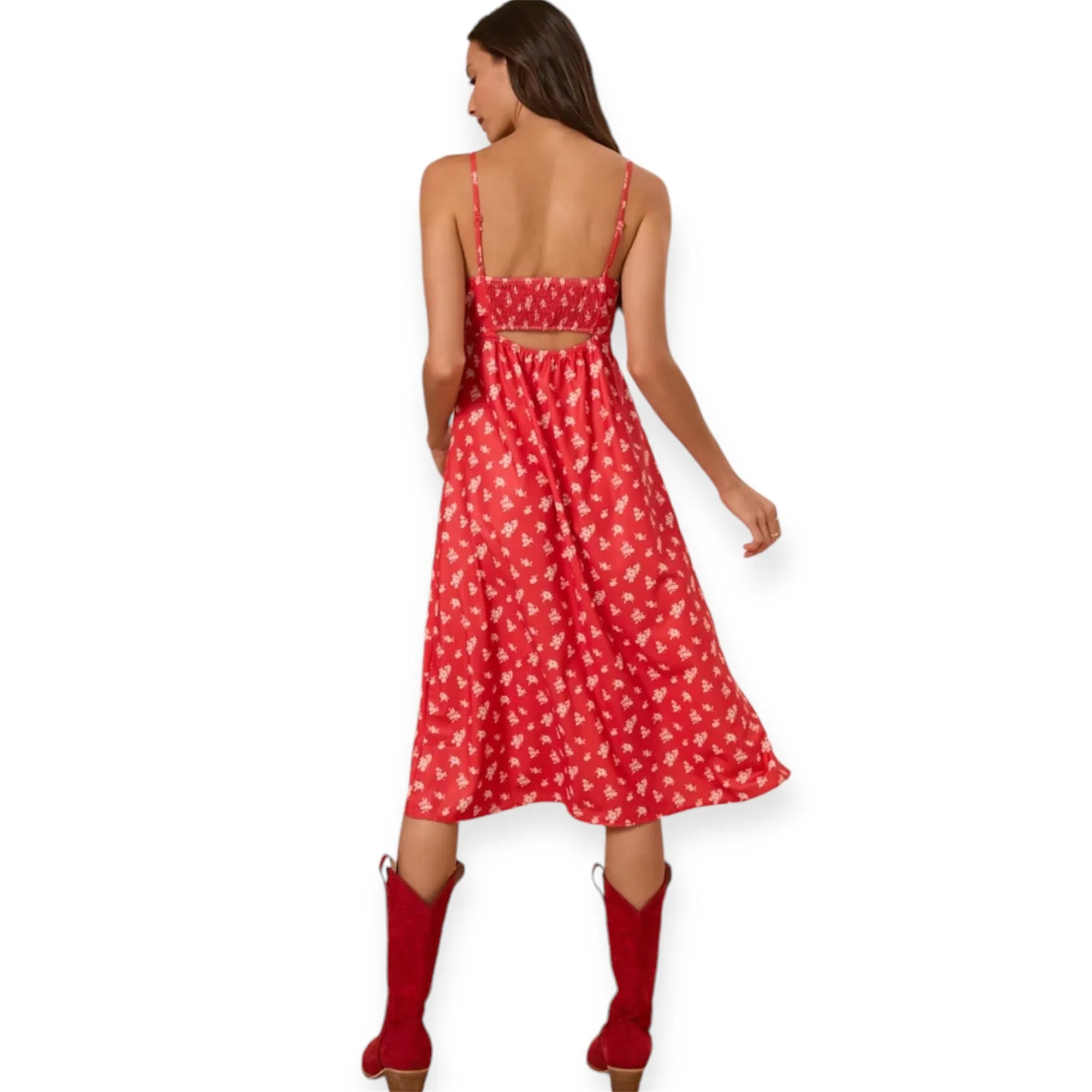 Altar’d State Poppy Floral Midi Dress XXSmall