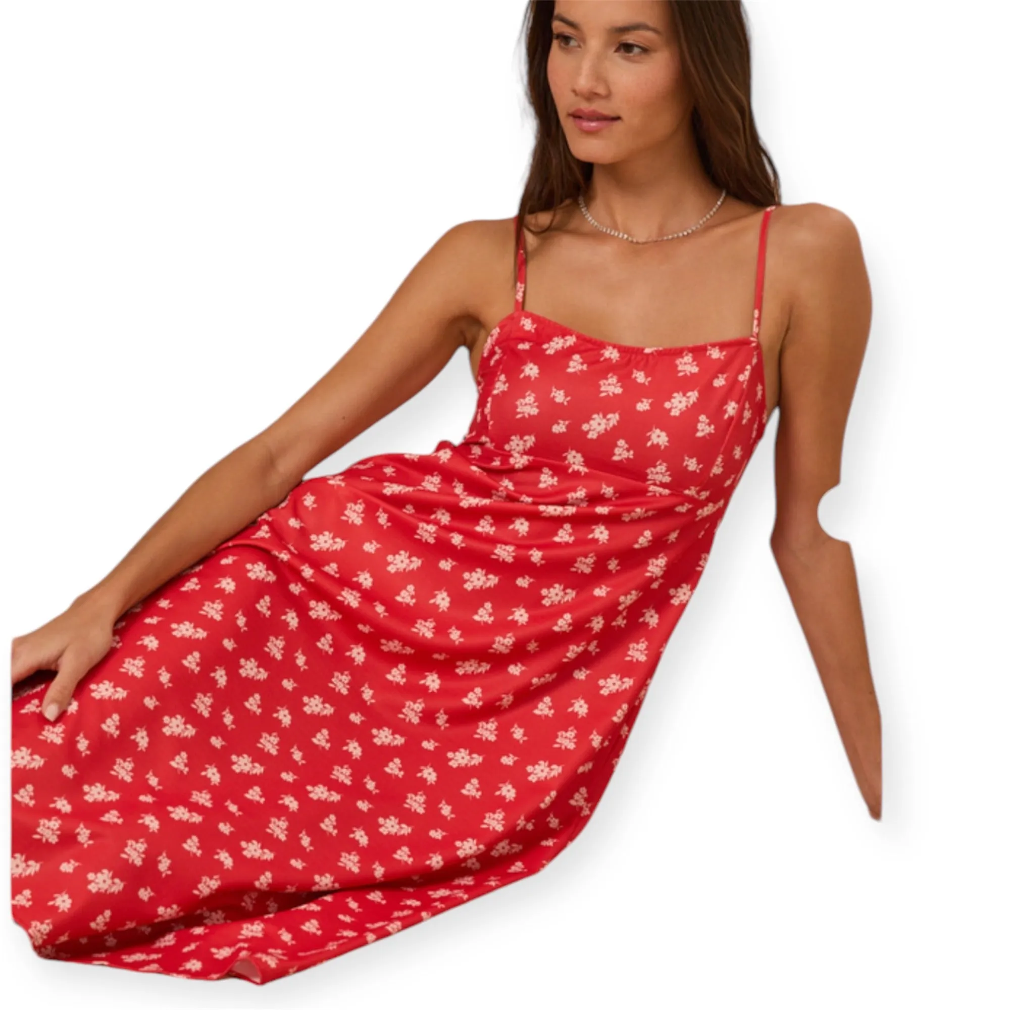 Altar’d State Poppy Floral Midi Dress XXSmall