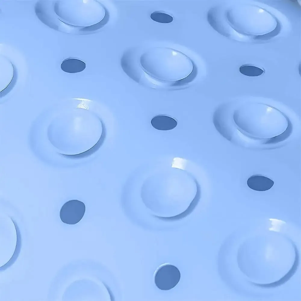 Anti-Slip Shower Mat for Bathroom Floor Blue, 80x120 cm (Accu-Pebble)