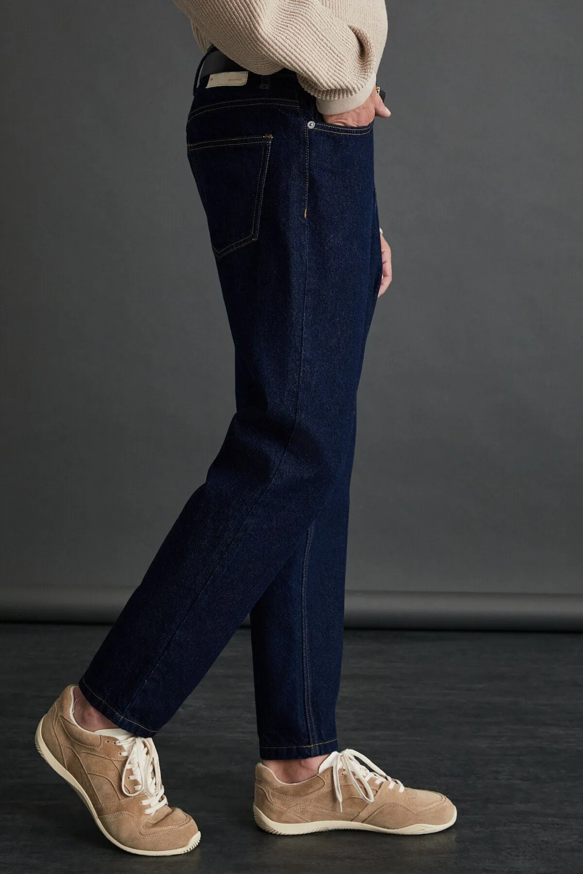 Azurha Men's Denim Dark Blue Pants