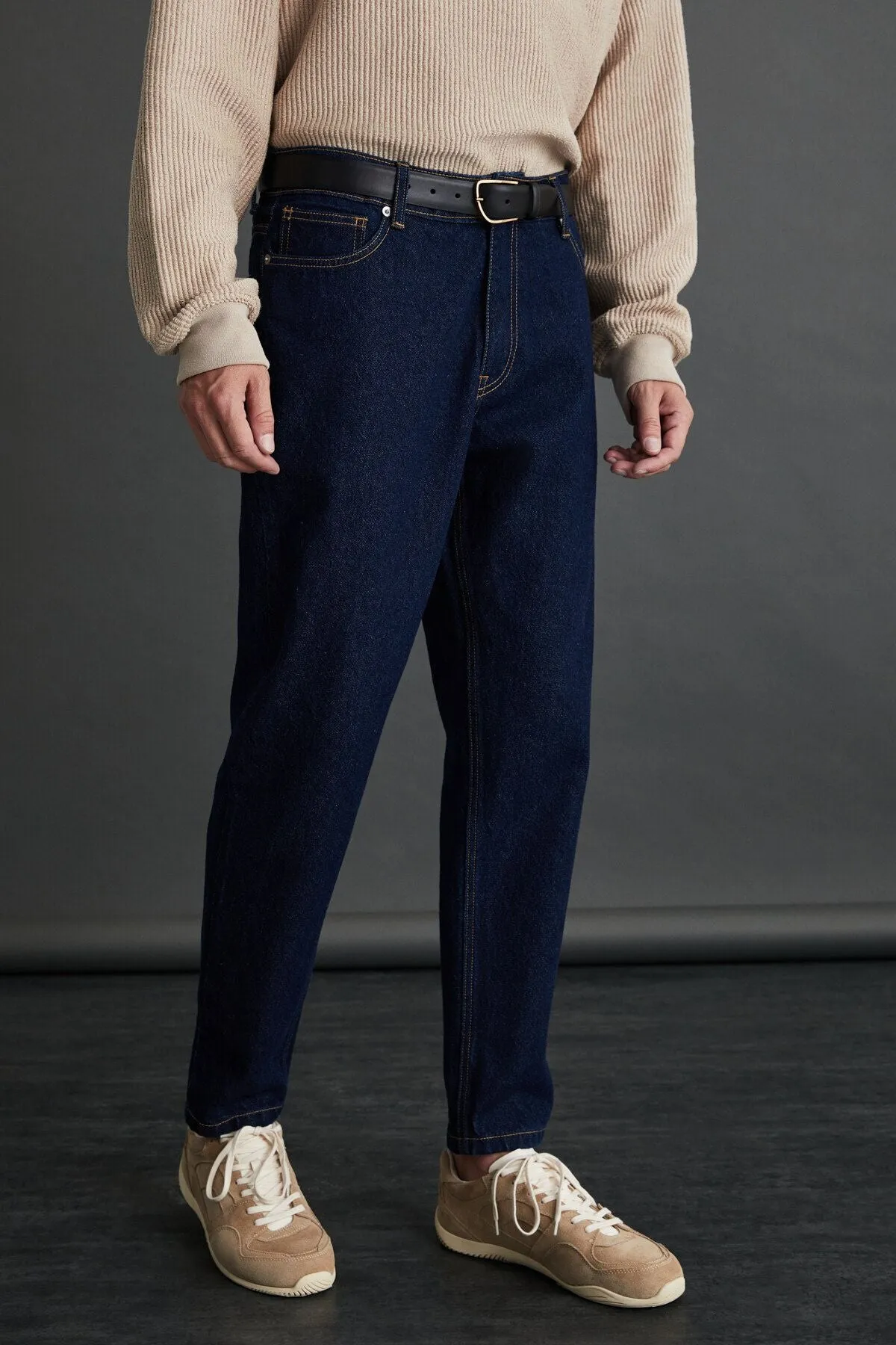 Azurha Men's Denim Dark Blue Pants