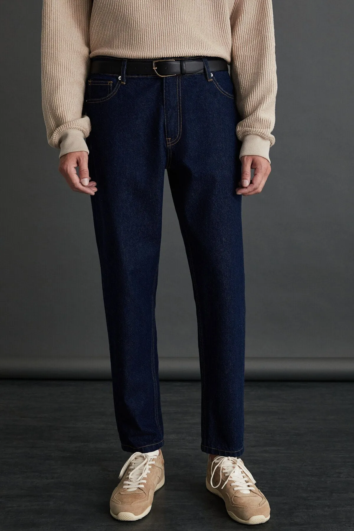 Azurha Men's Denim Dark Blue Pants