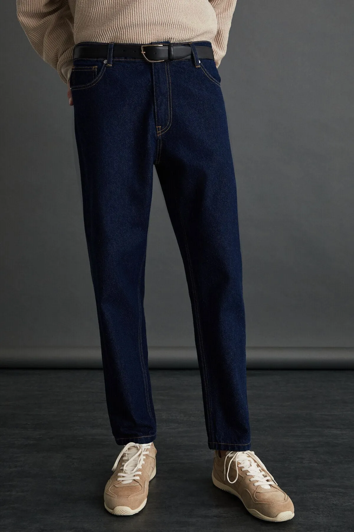 Azurha Men's Denim Dark Blue Pants