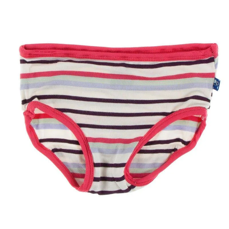 Bamboo Underwear - Chemistry Stripe with Red Ginger