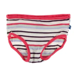 Bamboo Underwear - Chemistry Stripe with Red Ginger