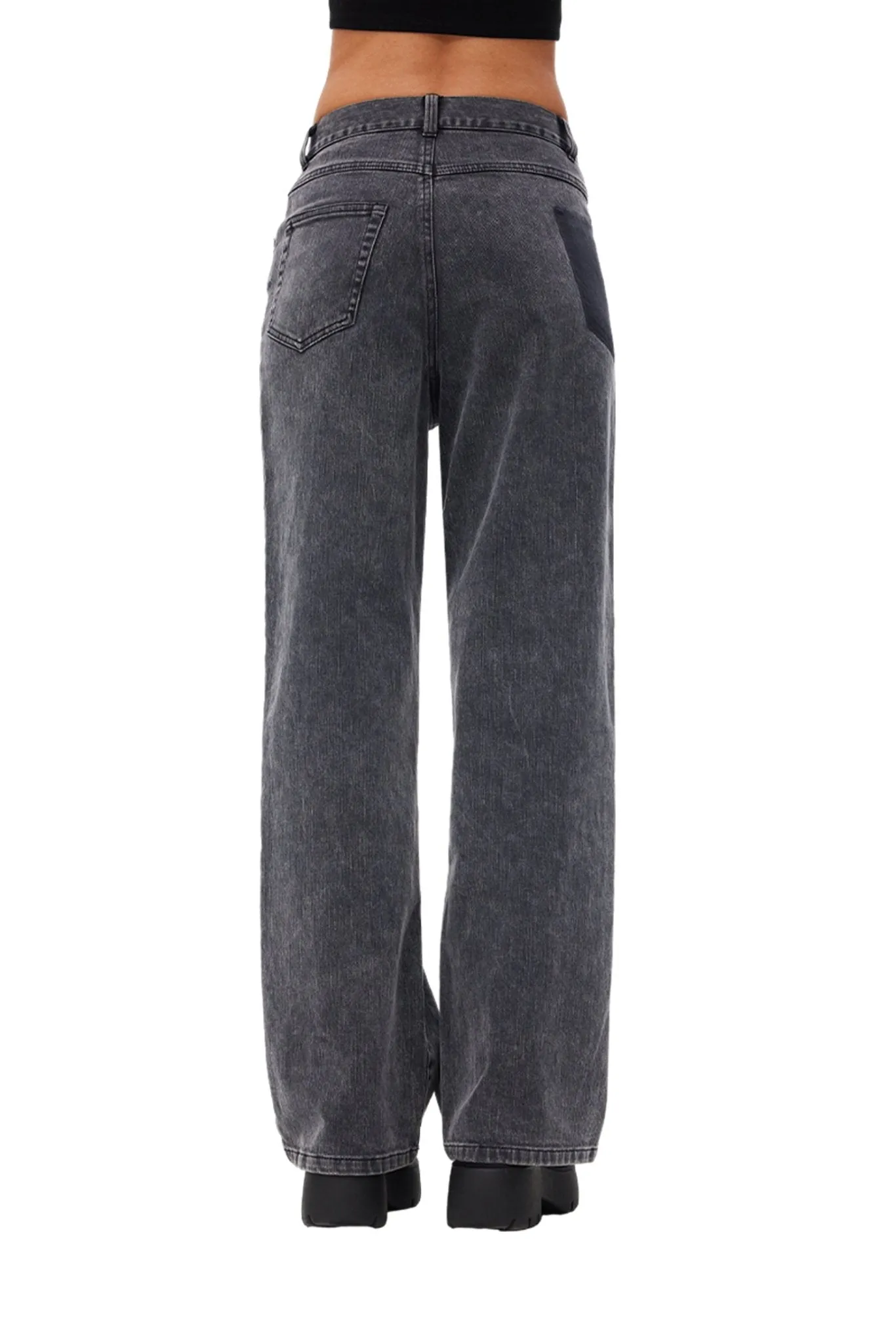 Black Deconstructed Jeans