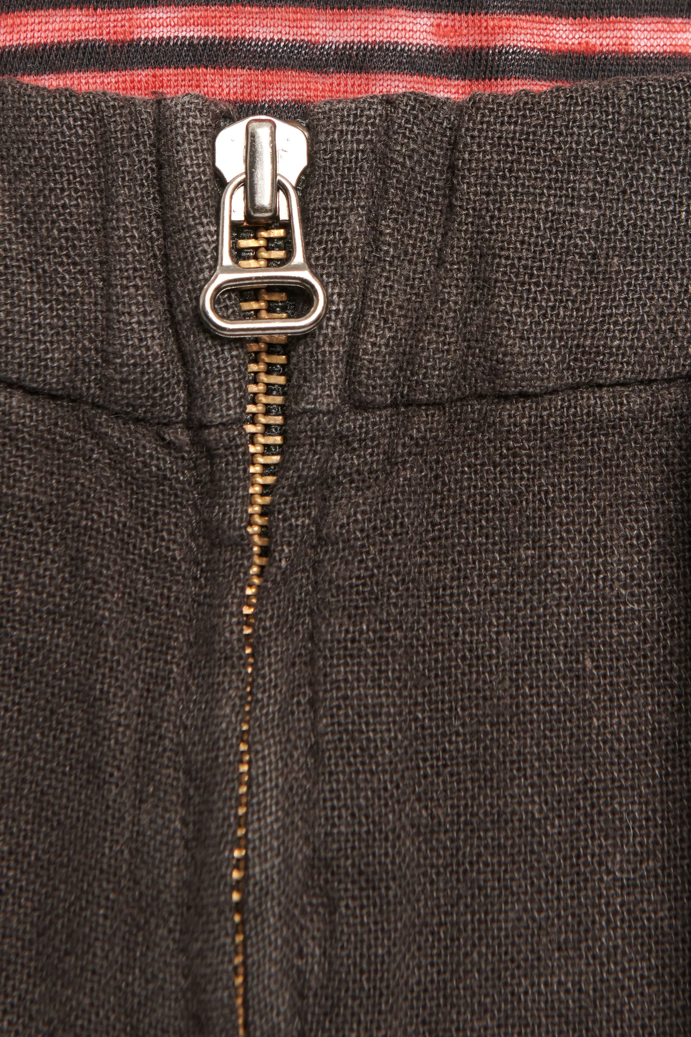 Black Washed Linen Casual Preowned Trousers