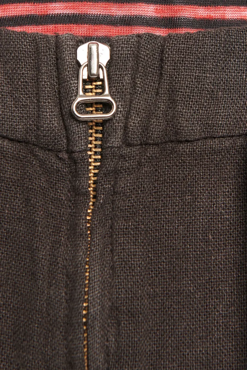 Black Washed Linen Casual Preowned Trousers