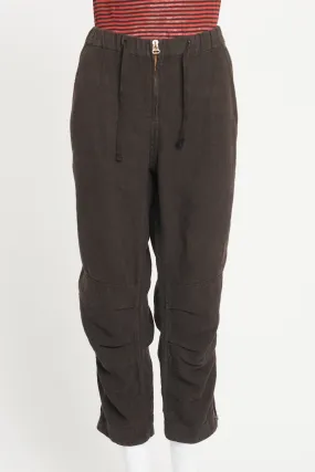 Black Washed Linen Casual Preowned Trousers