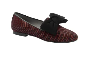 Blublonc Red Print Bow Slip On 20385