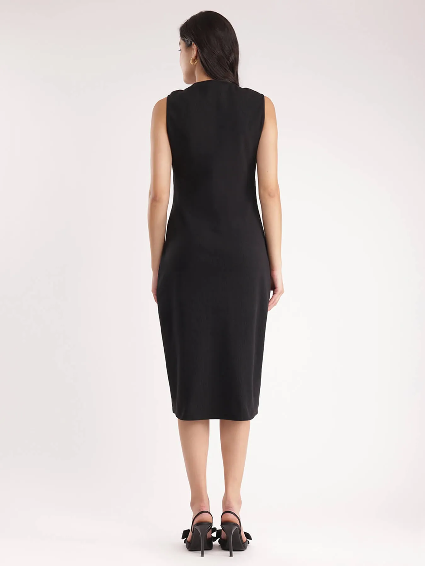 Bodycon Knitted Dress - Black