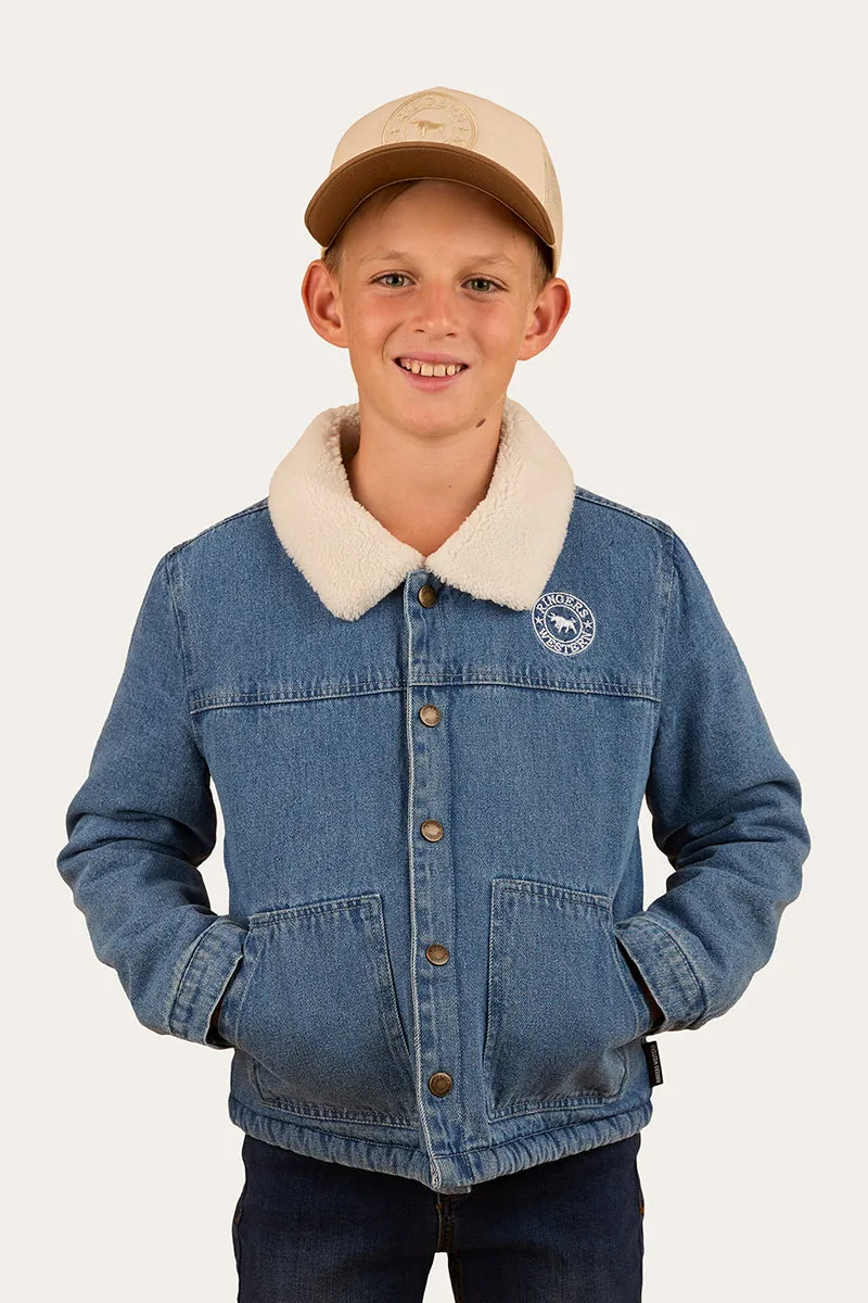 Boston Kids Denim Jacket - Mid Wash Blue