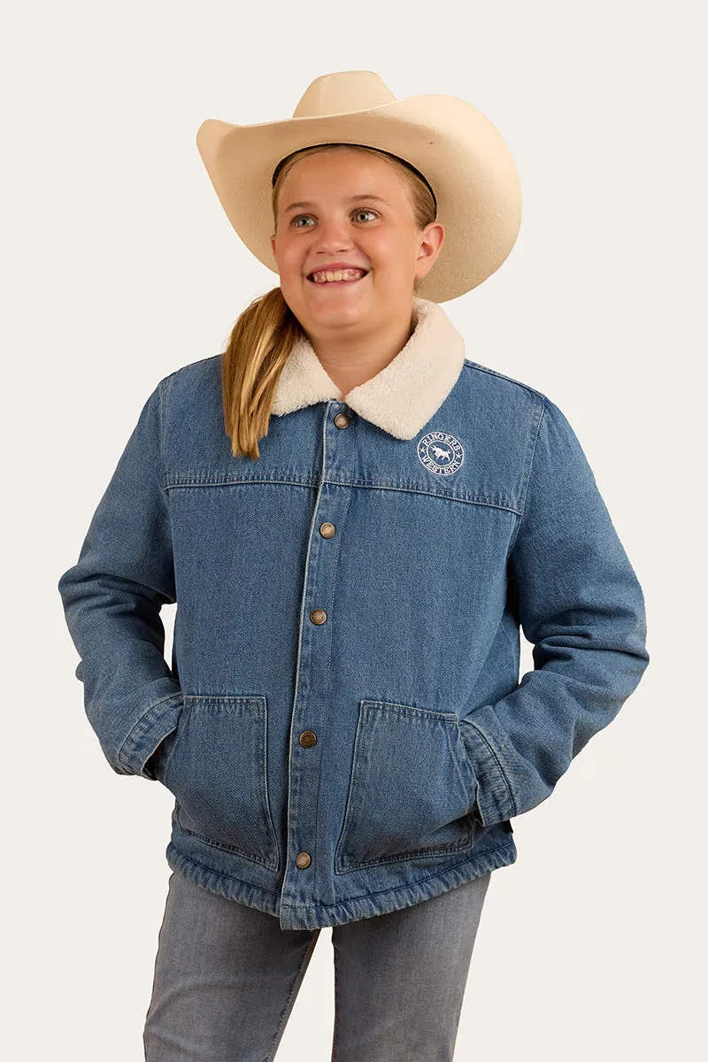Boston Kids Denim Jacket - Mid Wash Blue
