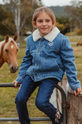 Boston Kids Denim Jacket - Mid Wash Blue