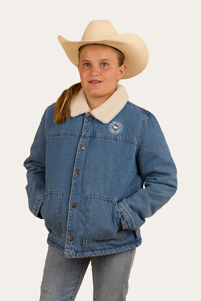 Boston Kids Denim Jacket - Mid Wash Blue