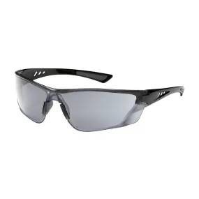 Bouton Optical 250-32-0551 Rimless Safety Glasses with Gloss Black Temple, Light Gray Lens and FogLess 3Sixty Coating