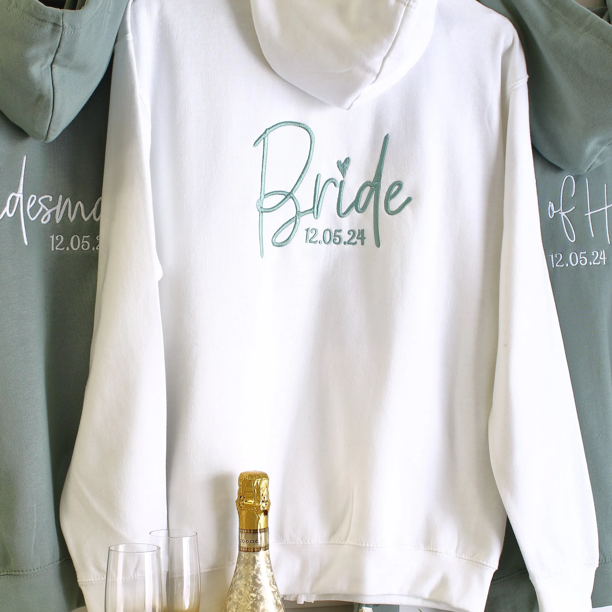 Bridal Zipped Hoodies - Sage