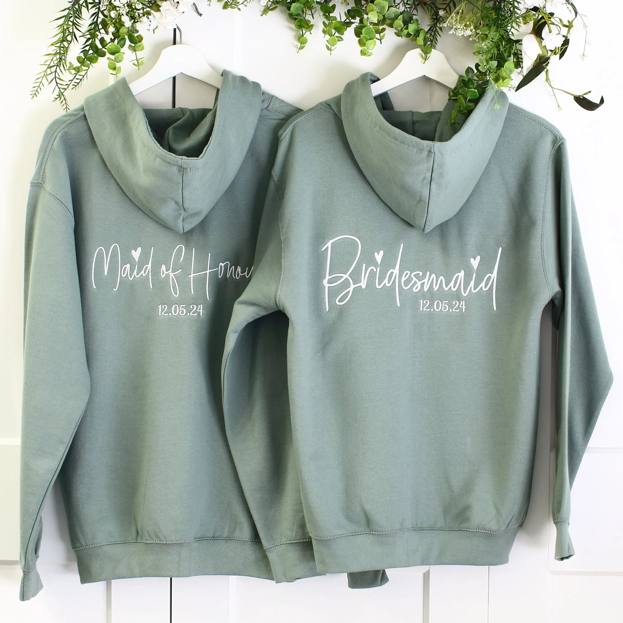 Bridal Zipped Hoodies - Sage