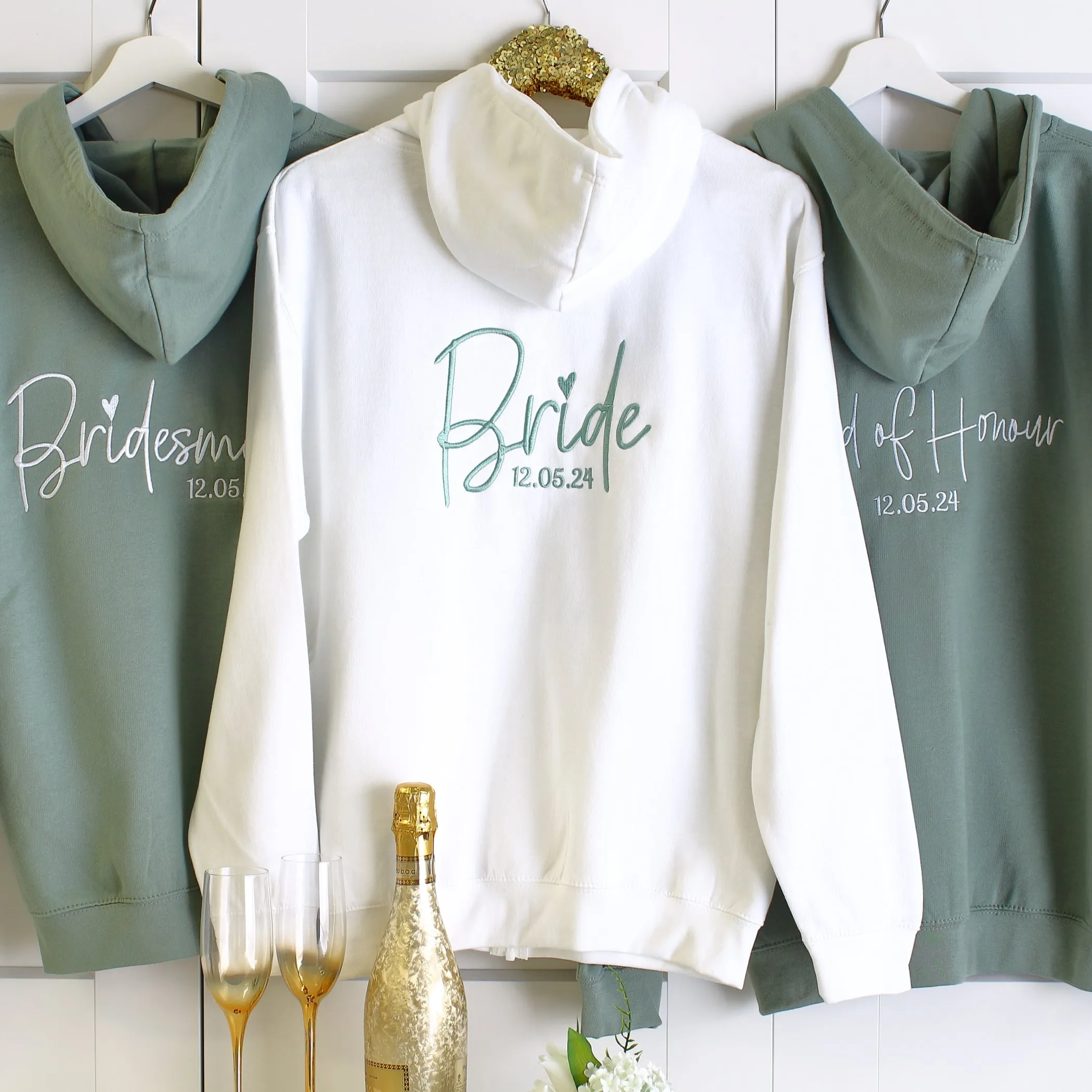 Bridal Zipped Hoodies - Sage