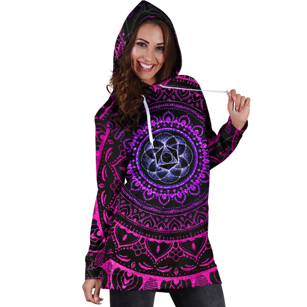 Cameron Gray | Neon Mandala | Women's Hoodie Dress