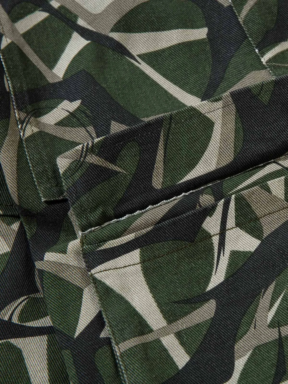 Camouflage Faux Two-piece Hooded Fleece Jacket Tracksuit