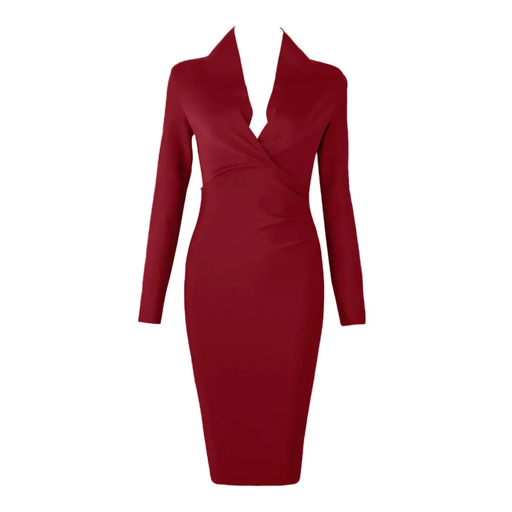 Celebrity Bodycon Evening Midi Dress