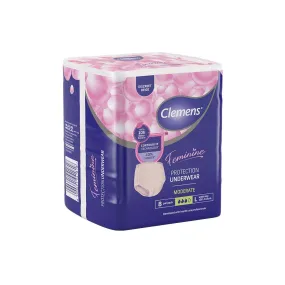 Clemens Feminine Protection Underwear Large, 8's