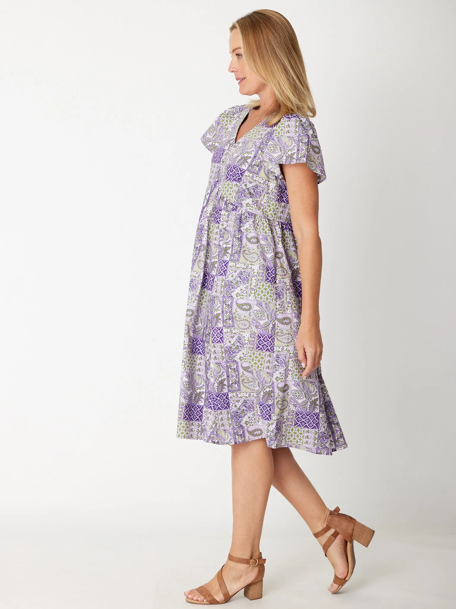 Cotton Flounce Dress- 31483 - Lilac