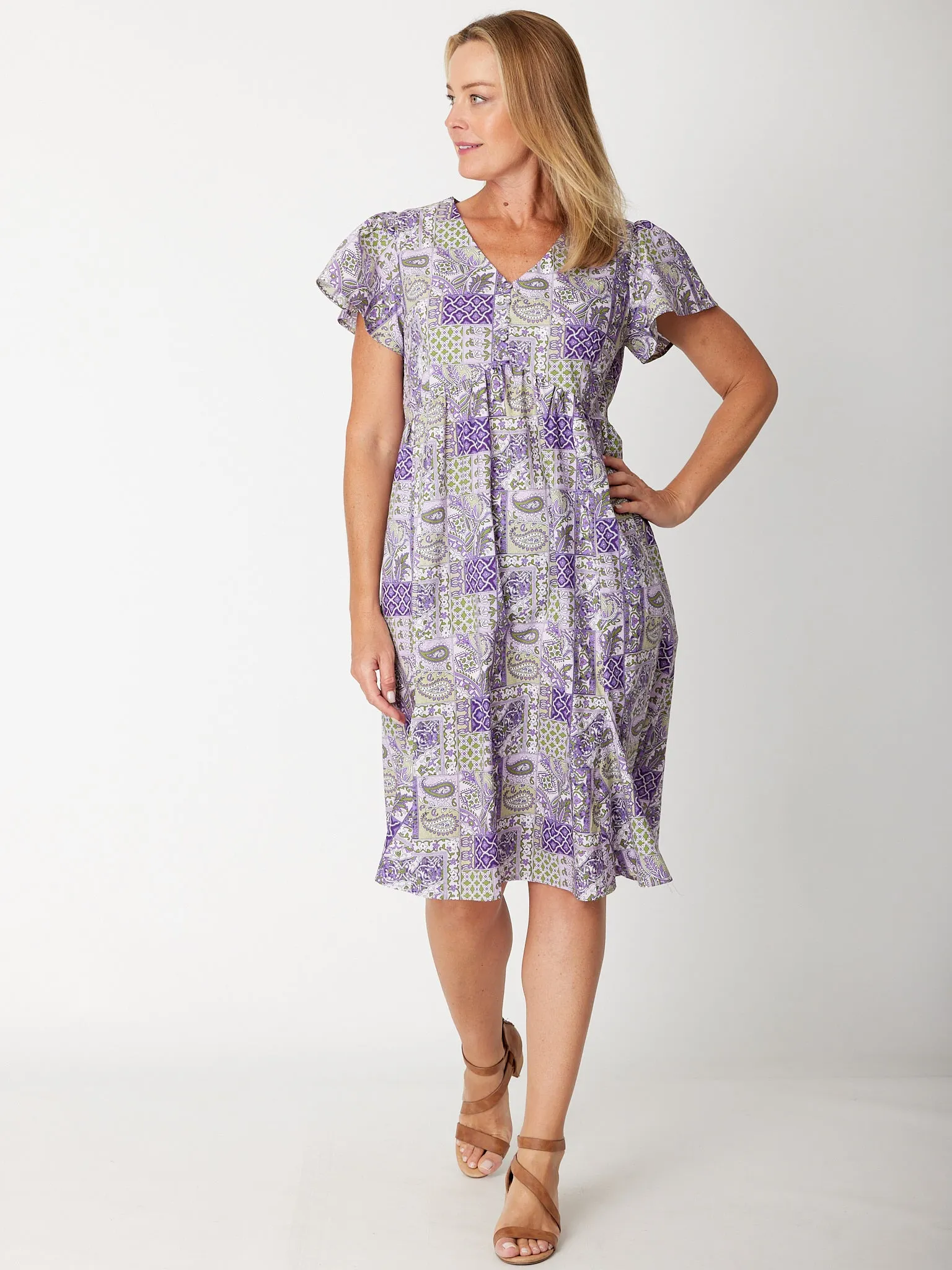 Cotton Flounce Dress- 31483 - Lilac