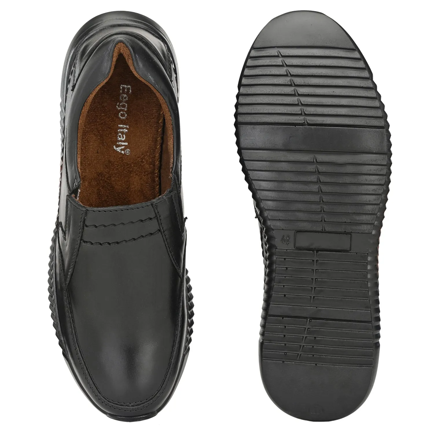 Eego Italy Genuine Leather Light Weight Slip On Shoes