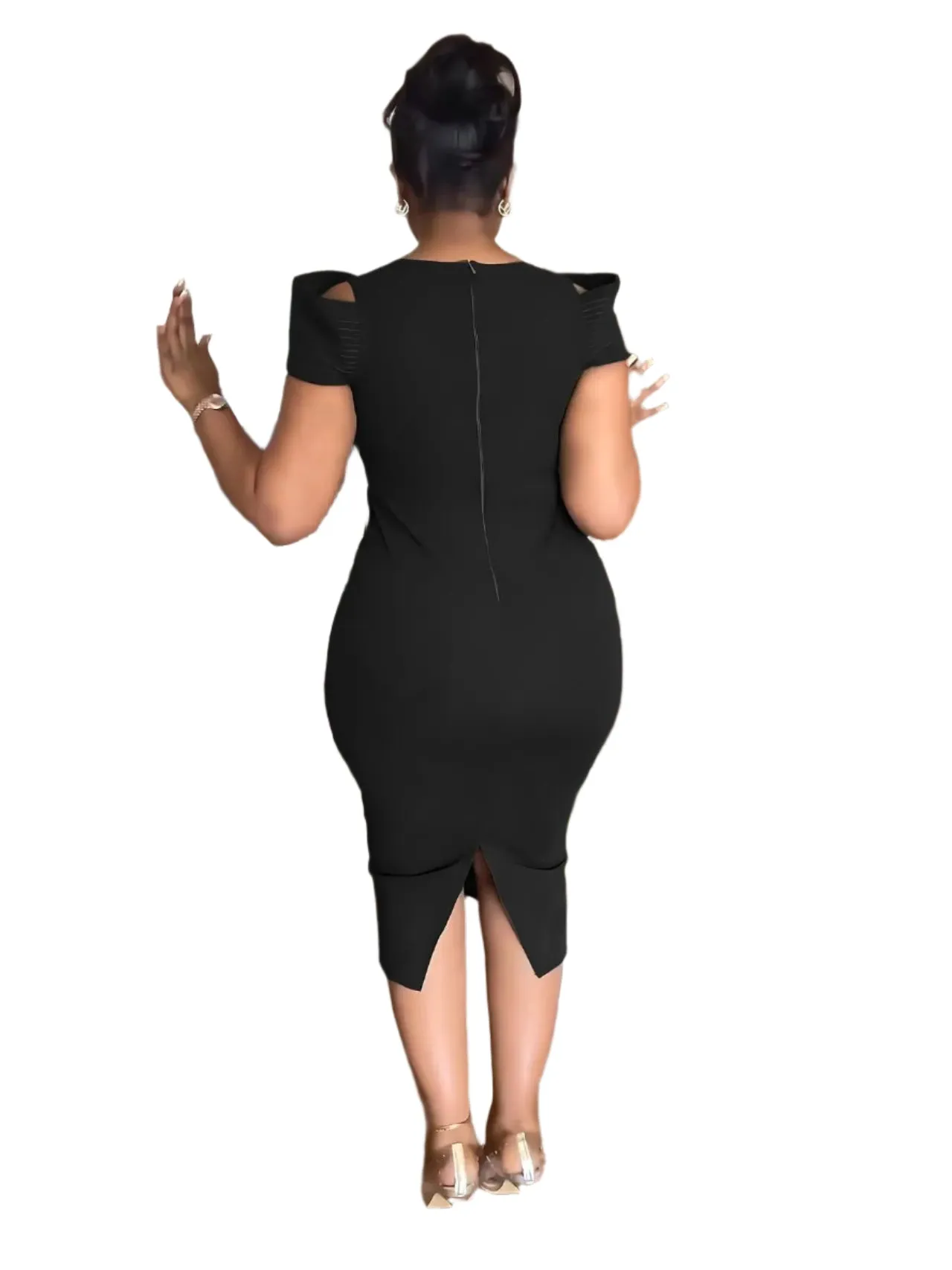 Elegant Women's Midi Dress – Sleeveless Bodycon Split Dress for Summer, Casual Office Lady Vintage Long Dress
