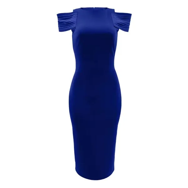 Elegant Women's Midi Dress – Sleeveless Bodycon Split Dress for Summer, Casual Office Lady Vintage Long Dress