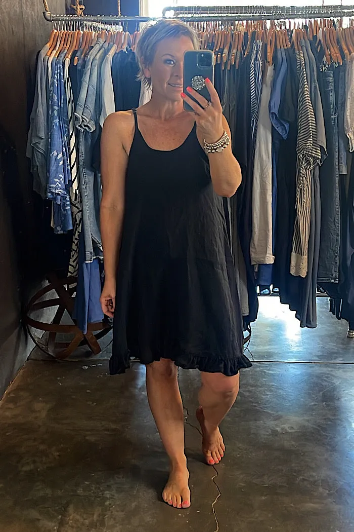 ELISA SLIP - LINEN - BLACK