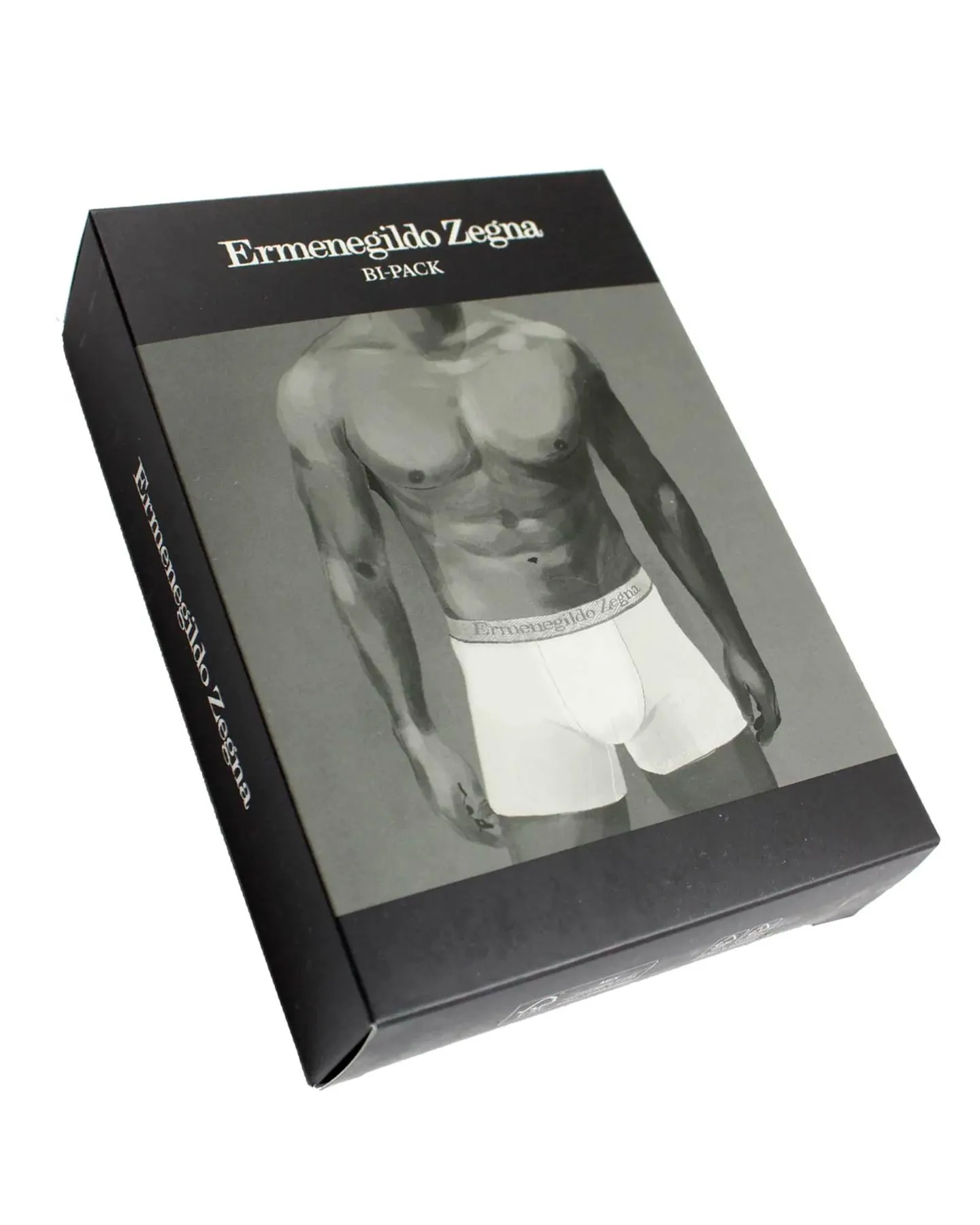 Ermenegildo Zegna Boxer Briefs Gray Men Underwear 2 Pack Stretch Cotton L SALE