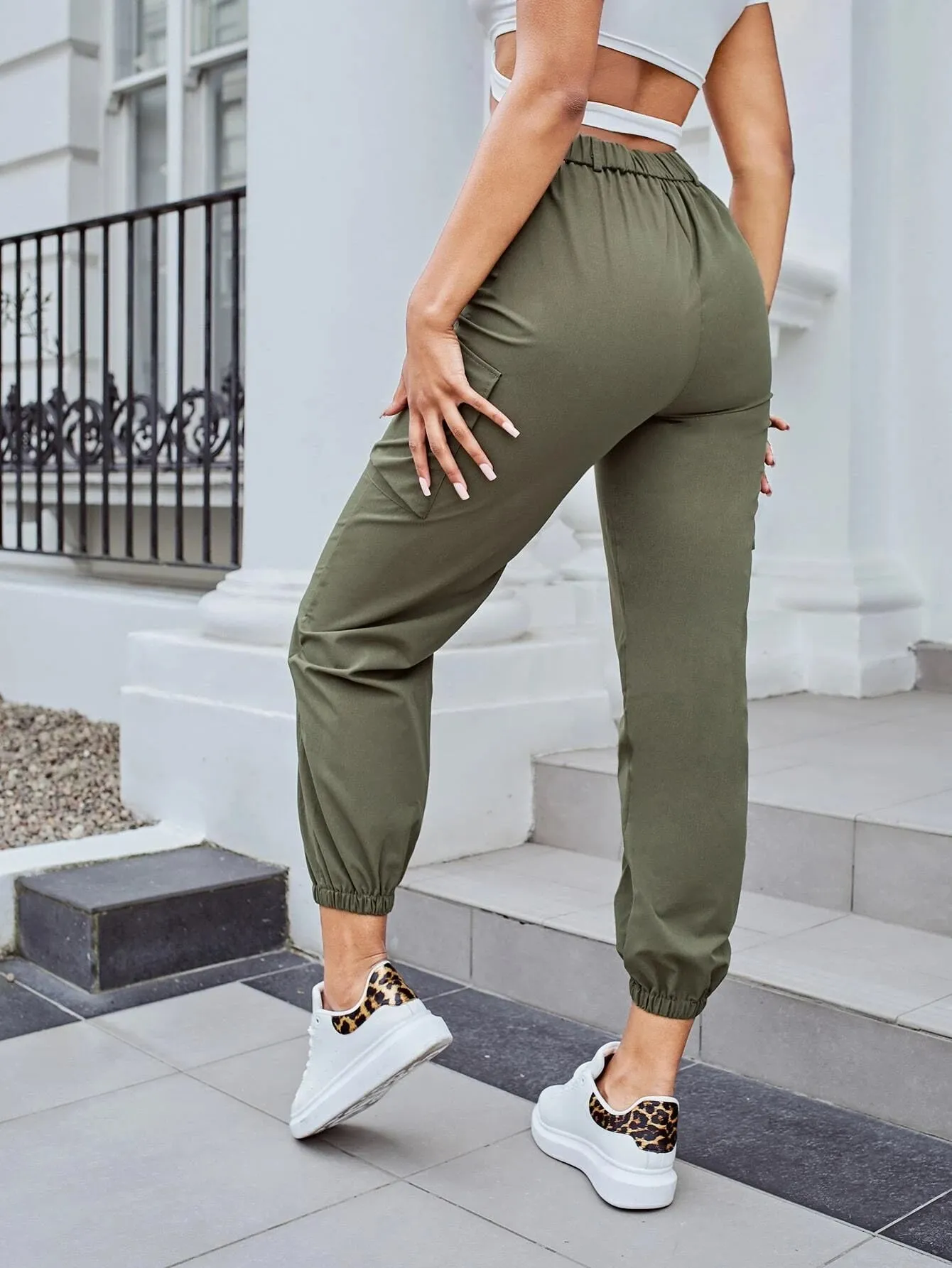 Flap Pocket Button Fly Cargo Pants