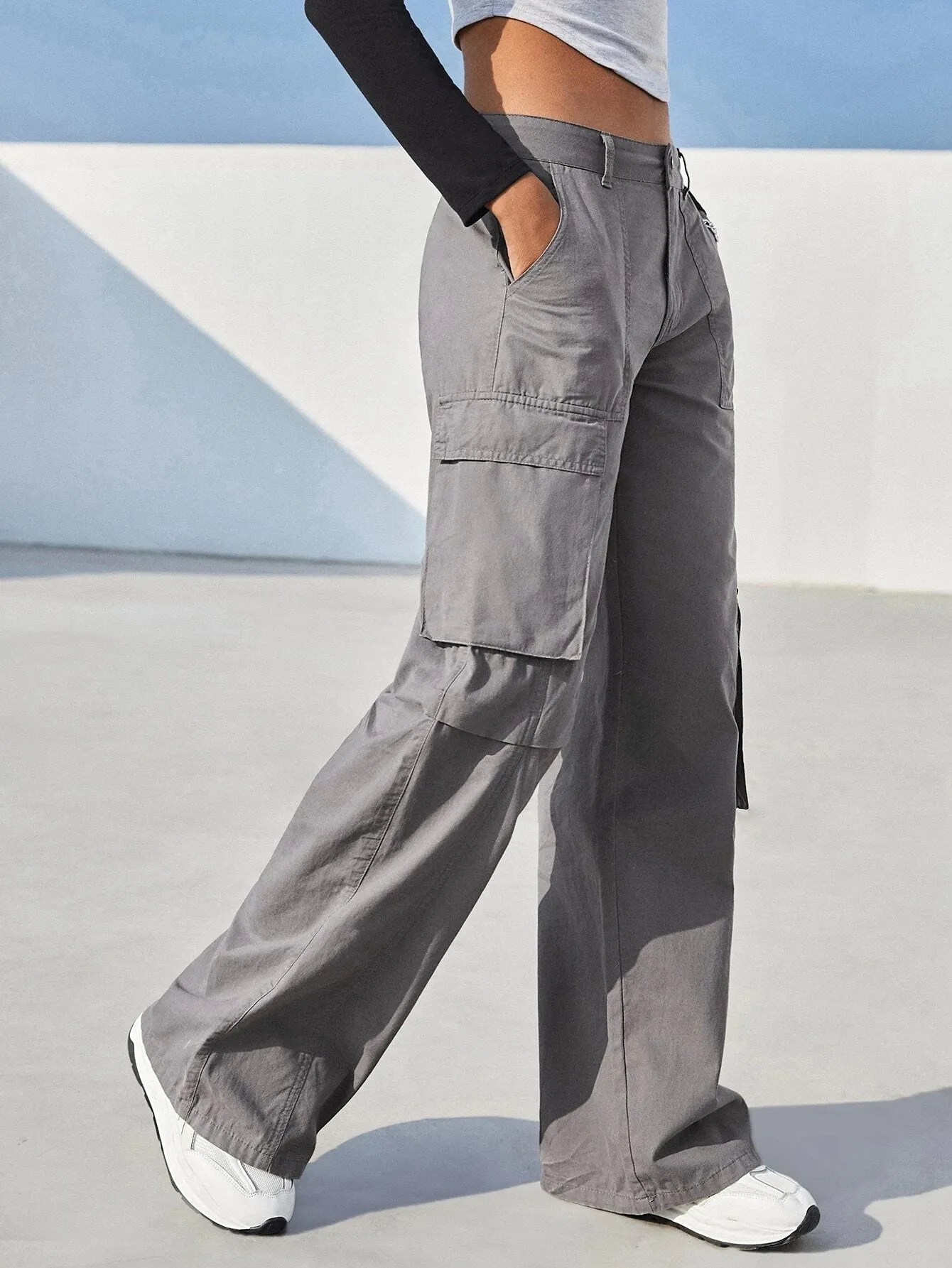 Flap Pocket Cotton Cargo Pants