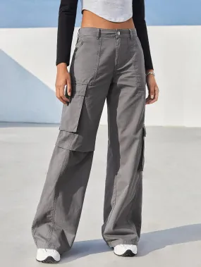 Flap Pocket Cotton Cargo Pants