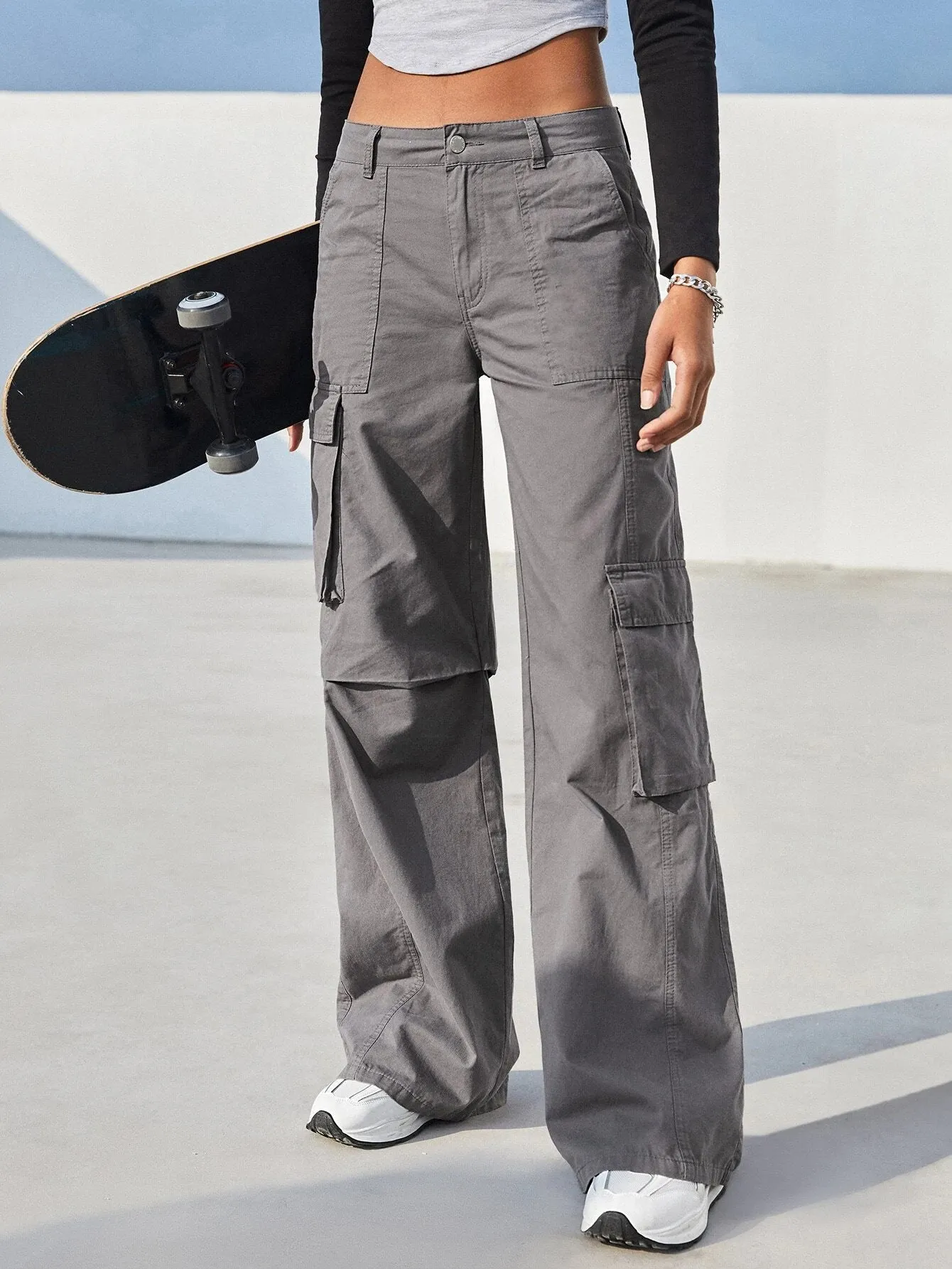 Flap Pocket Cotton Cargo Pants