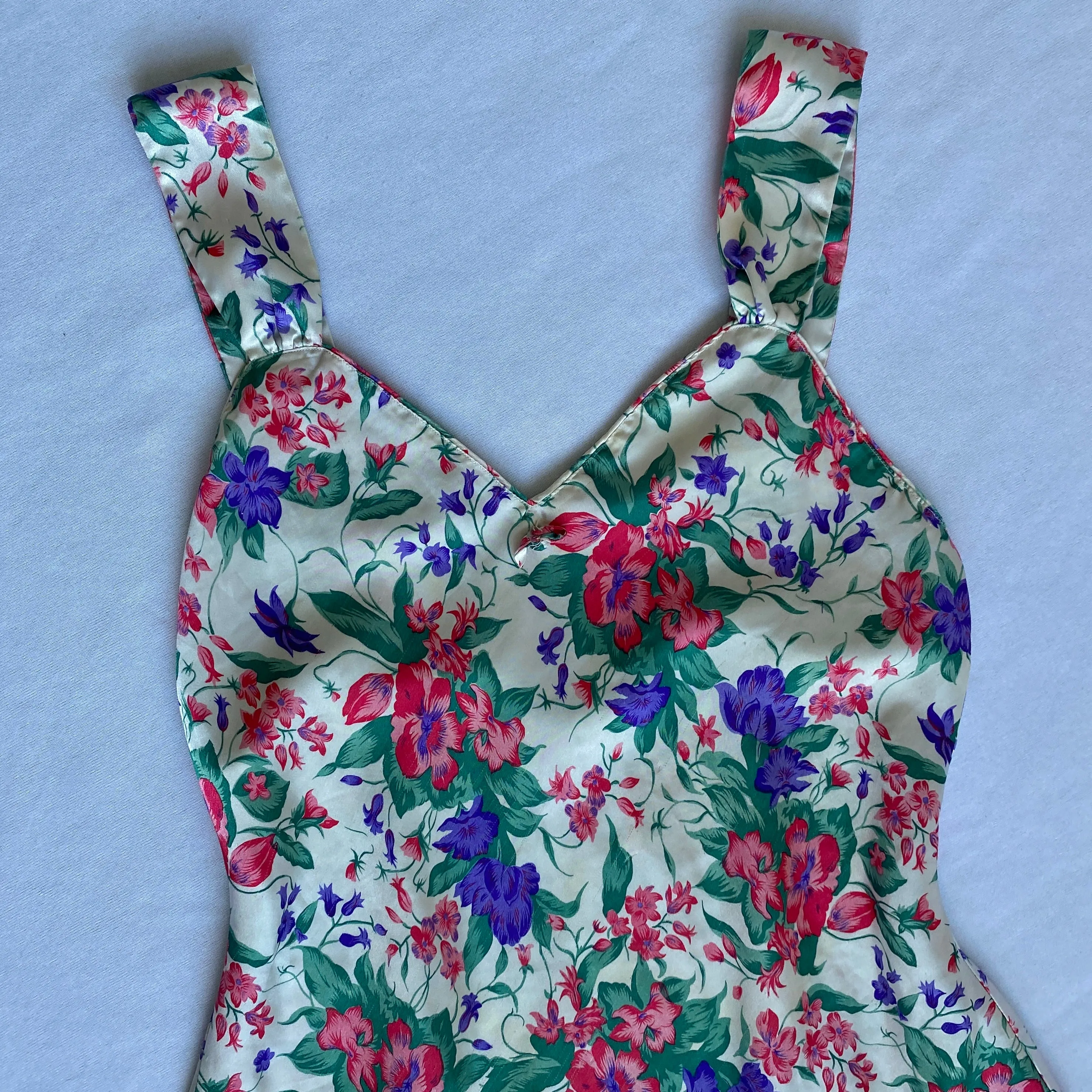 Floral satin slip