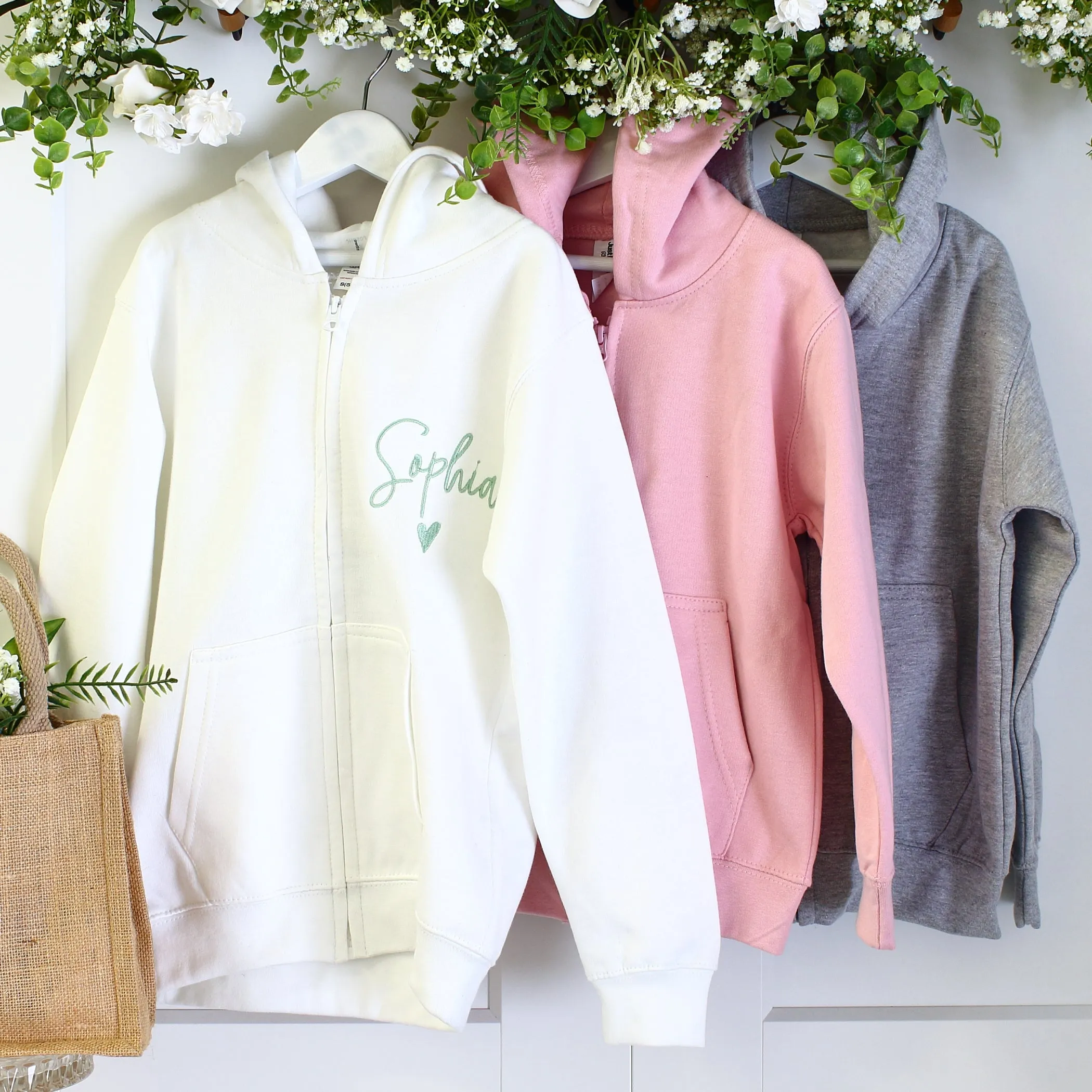 Flower Girl Zipped Hoodie - 4 colours