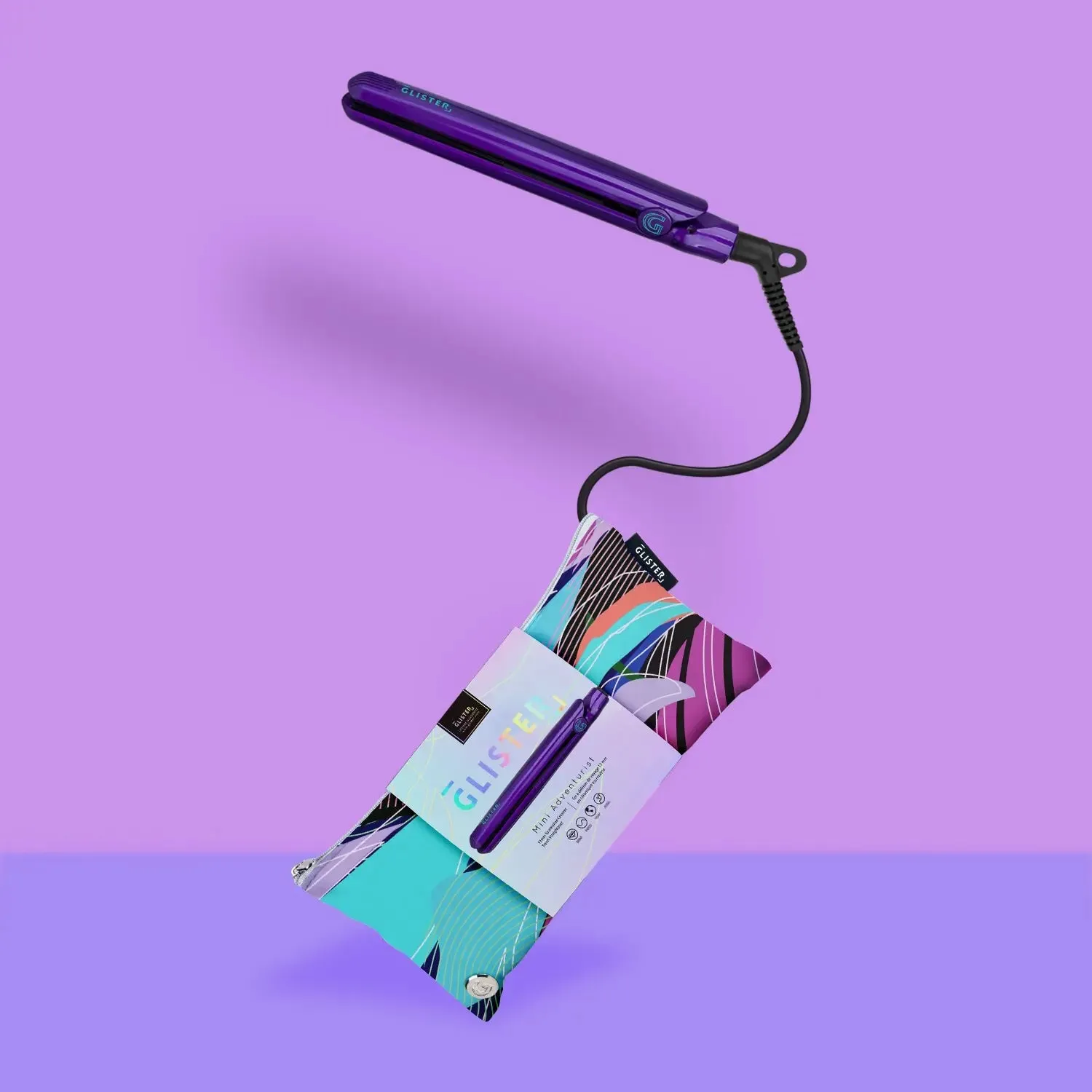Glister Mini Adventurist Flat Iron (with Designer Travel Pouch)-Glister Mini Flat Iron